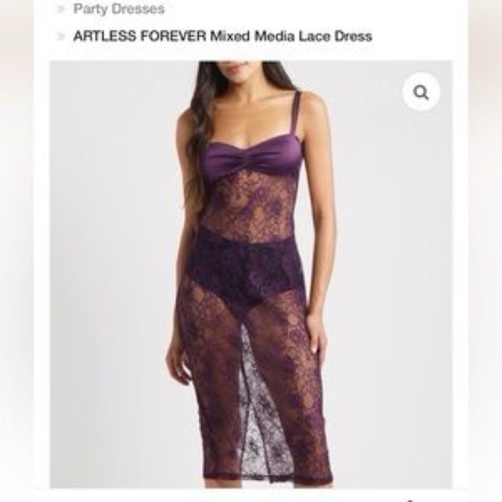 ARTLESS FOREVER Chic Purple Lace Chemise